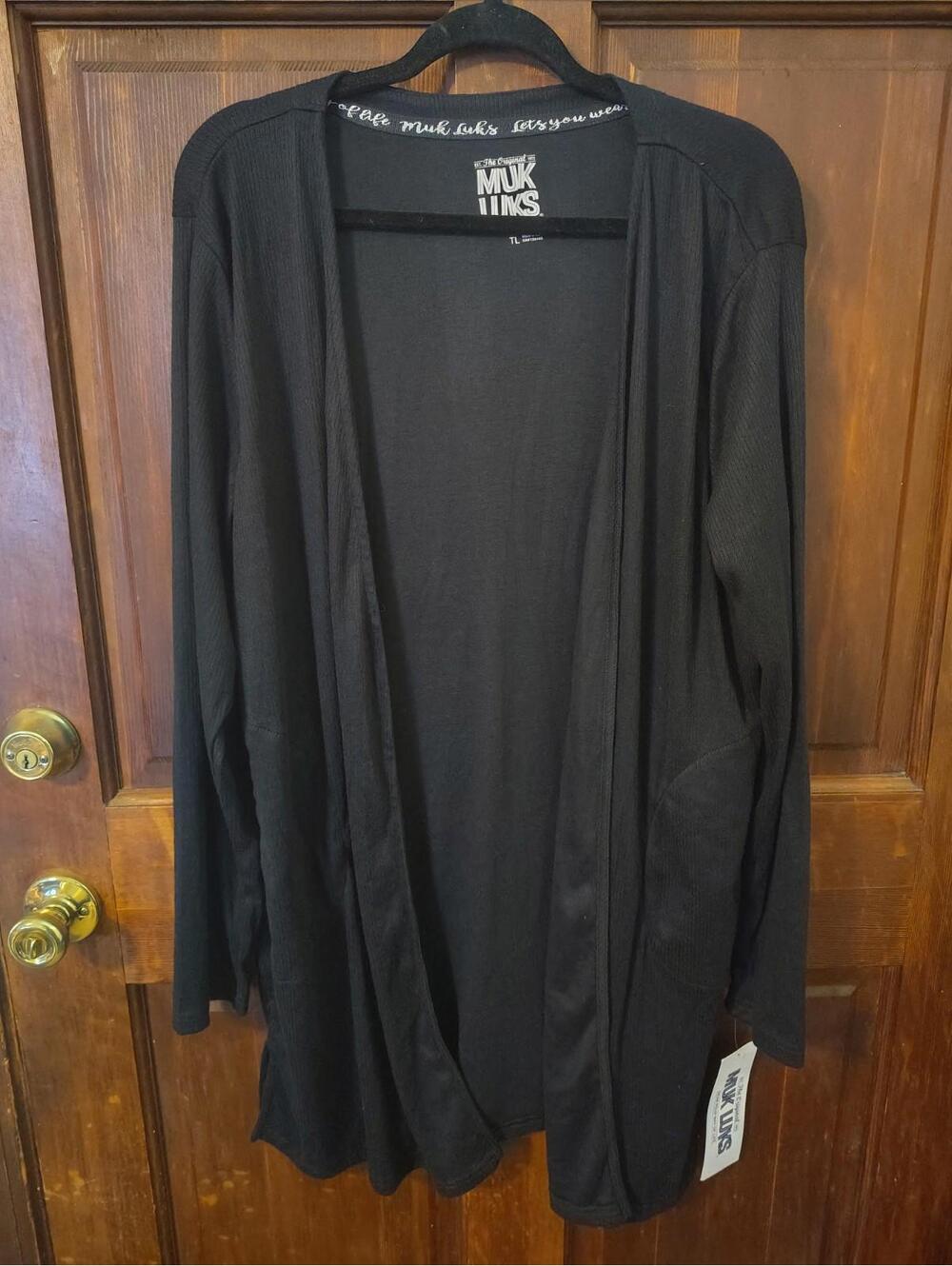 Muk Luks black cardigan Tall Large